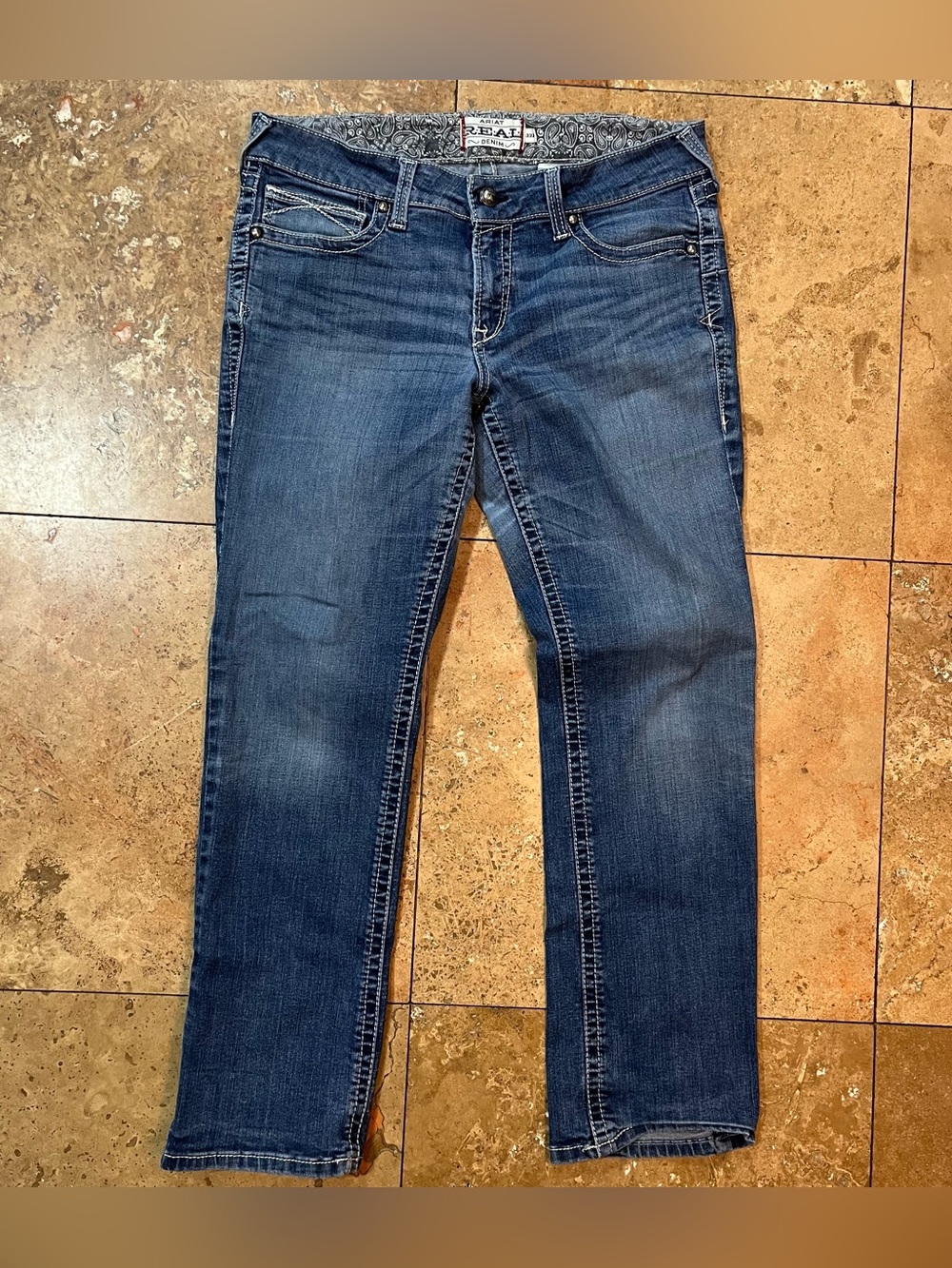 Ariat Women’s Real Denim Bootcut Jeans Thick Stitch Western Size 33R 34x29